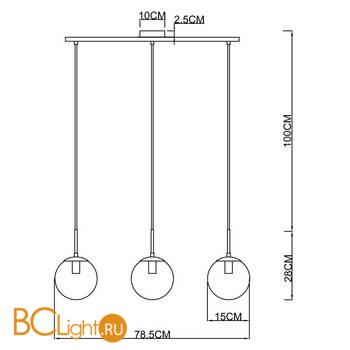 Подвесной светильник Arte Lamp Volare A1915SP-3AB - Схема