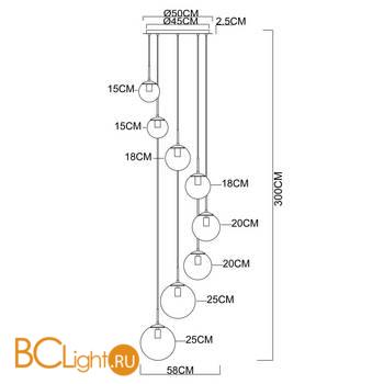 Подвесной светильник Arte Lamp Volare A1900SP-8AB - Схема