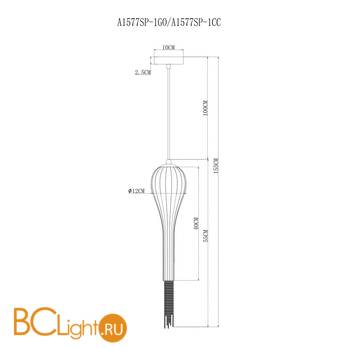 Подвесной светильник Arte Lamp Waterfall A1577SP-1GO - Схема