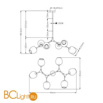 Люстра Arte Lamp Yuka A4103SP-6GO - Схема