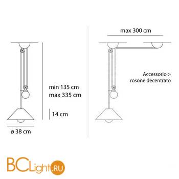 Подвесной светильник Artemide Aggregato A089860+A033100+A086000 - Схема
