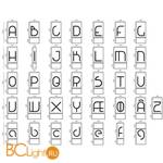Настенный светильник Artemide Alphabet 1211A00A + supp - Схема