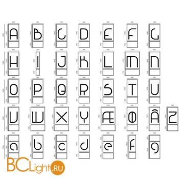 Настенный светильник Artemide Alphabet 1201L00A - Схема