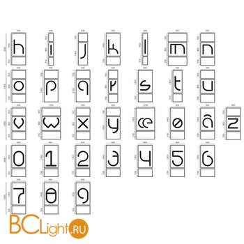 Настенный светильник Artemide Alphabet 1202s00A - Схема