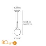 Подвесной светильник Artemide Castore sospensione 14 1045010A - Схема