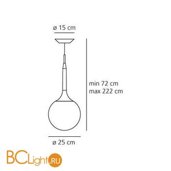 Подвесной светильник Artemide Castore sospensione 25 1053010A - Схема