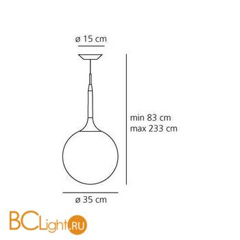 Подвесной светильник Artemide Castore sospensione 35 1052010A - Схема
