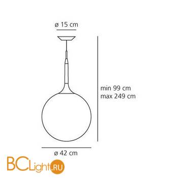 Подвесной светильник Artemide Castore sospensione 42 1051010A - Схема