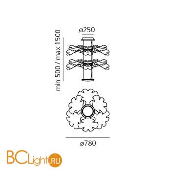 Подвесной светильник Artemide Chlorophilia 1628110A - Схема