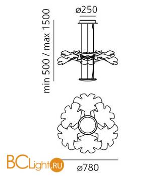 Подвесной светильник Artemide Chlorophilia 1628010APP - Схема