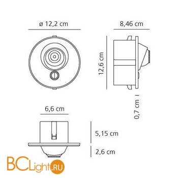 Встраиваемый спот (точечный светильник) Artemide Choose Led w/o Switch 1146120A - Схема