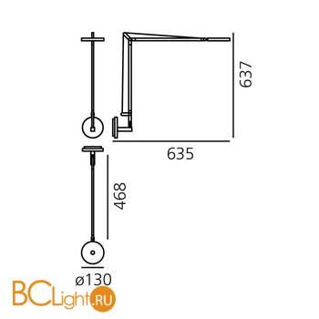 Бра Artemide Demetra Table 1734050A 3000K Opaque Black (Body Lamp - арматура без основания) - Схема