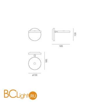 Бра Artemide Demetra Spotlight 1730050A 3000K with Switch Opaque Black - Схема