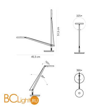 Настольная лампа Artemide Demetra Micro Table 1747W50A 2700K Opaque Black - Схема