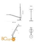 Настольная лампа Artemide Demetra Micro Table 1747W50A 2700K Opaque Black - Схема