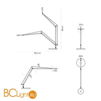 Настольная лампа Artemide Demetra Professional 1740020A 3000K Movement Detector White (Body Lamp) - Схема