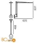 Бра Artemide Demetra Wall 1734W10A 2700K Body Lamp Anthracite Grey (без крепления к стене) - Схема