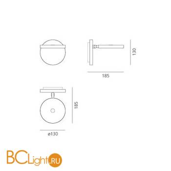 Бра Artemide Demetra Spotlight 1731W50A 2700K without Switch Opaque Black - Схема