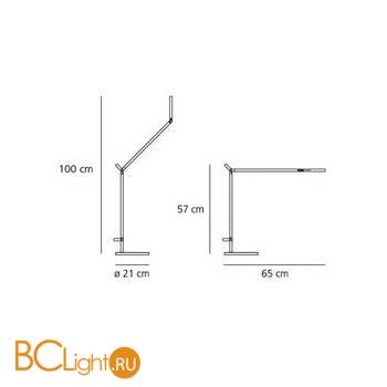 Настольная лампа Artemide Demetra Table 1734W50A+1733050A 2700K Opaque Black (Body Lamp + Table Base) - Схема