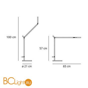 Настольная лампа Artemide Demetra Table 1734010A + 1733010A 3000K Anthracite Grey (Body Lamp + Table base) - Схема