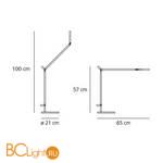 Настольная лампа Artemide Demetra Table 1734010A + 1733010A 3000K Anthracite Grey (Body Lamp + Table base) - Схема