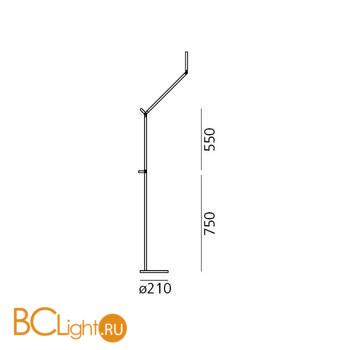 Торшер Artemide Demetra Reading Floor 1735010A+1741010A 3000K Movement Detector Anthracite Grey (Body Lamp + Support) - Схема