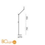 Торшер Artemide Demetra Reading Floor 1735010A+1741010A 3000K Movement Detector Anthracite Grey (Body Lamp + Support) - Схема