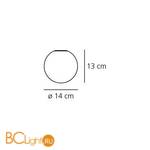 Настенно-потолочный светильник Artemide Dioscuri parete-soffitto 14 1039010A - Схема