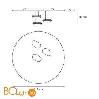 Потолочный светильник Artemide Droplet 1474W10A - Схема