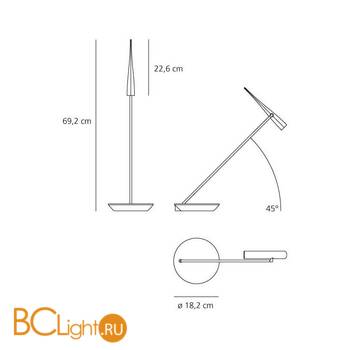 Настольная лампа Artemide Egle Chrome 1470010A - Схема