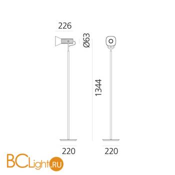 Торшер Artemide Fiamma Reading Floor - Grey 1984010A - Схема