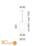 Подвесной светильник Artemide Gople 1407010A - Схема