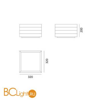 Потолочный светильник Artemide Groupage 32 Orange 1933060A+1937010A - Схема
