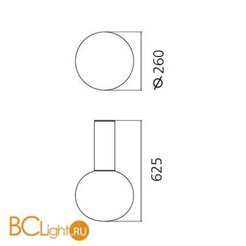 Настенно-потолочный светильник Artemide Laguna 26 1806030A - Схема