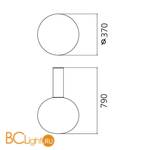 Настенно-потолочный светильник Artemide Laguna 37 1810030A - Схема