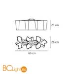 Потолочный светильник Artemide Logico soffitto mini 3 in linea 0694020A - Схема