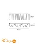 Настенный светильник Artemide Logico parete 3 in linea - Halo 0393030A - Схема