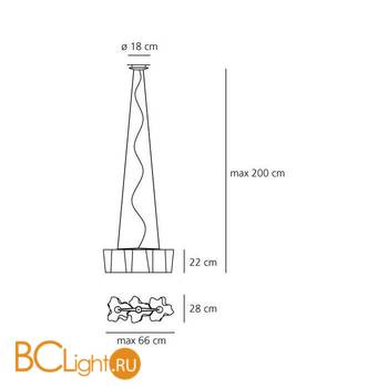 Подвесной светильник Artemide Logico sospensione mini 3 in linea 0697020A - Схема