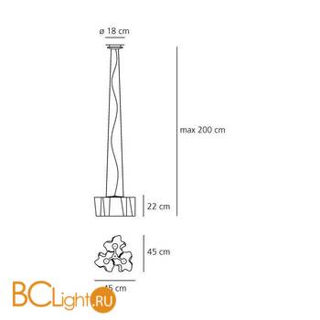 Подвесной светильник Artemide Logico sospensione mini 3x120 0698020A - Схема