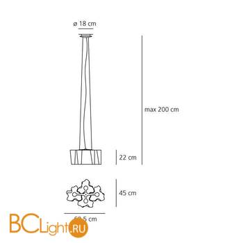 Подвесной светильник Artemide Logico sospensione mini 4x90 0699020A - Схема