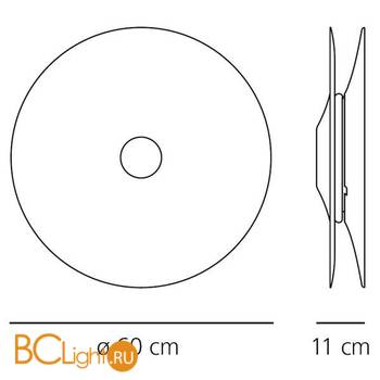 Настенно-потолочный светильник Artemide Lunarphase 600 black 1488010A - Схема