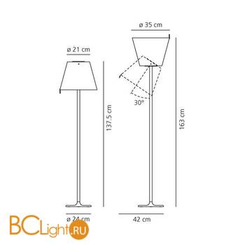 Торшер Artemide Melampo terra - Aluminium grey 0123010A - Схема