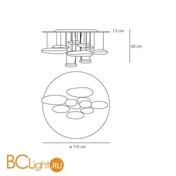 Подвесной светильник Artemide Mercury Halo sospensione - Inox 1397110A - Схема