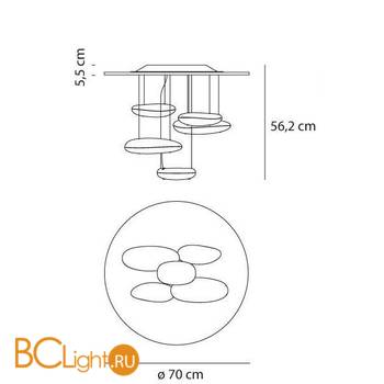 Потолочный светильник Artemide Mercury mini Led Ceiling - Inox 1476110A - Схема