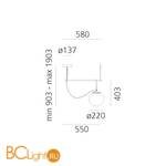 Подвесной светильник Artemide nh 1273010A - Схема