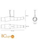 Подвесной светильник Artemide Noto sospensione 1295010A - Схема