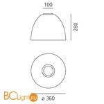Потолочный светильник Artemide Nur A245560 - Схема