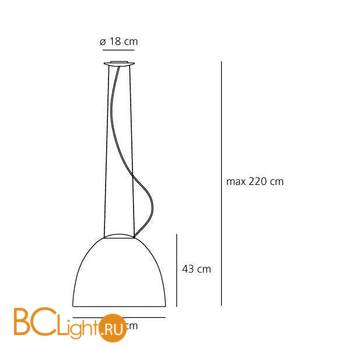 Подвесной светильник Artemide Nur Gloss Fluo Nero A242310 - Схема