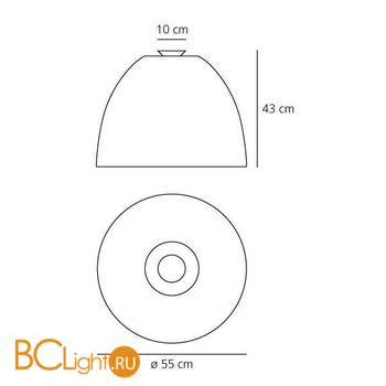 Потолочный светильник Artemide Nur soffitto LED Gloss Black A243610 - Схема