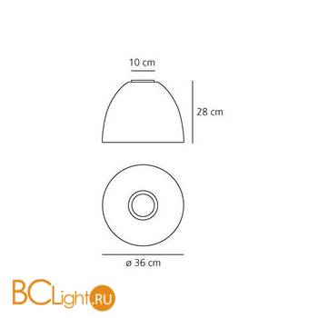 Потолочный светильник Artemide Nur Mini soffitto Halo Alluminio anodizzato A244250 - Схема